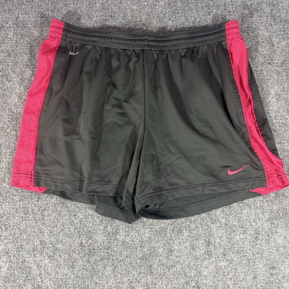 Women's Nike Dri Fit Black With Pink Stripe Shorts/ US Size XL Women's Shorts